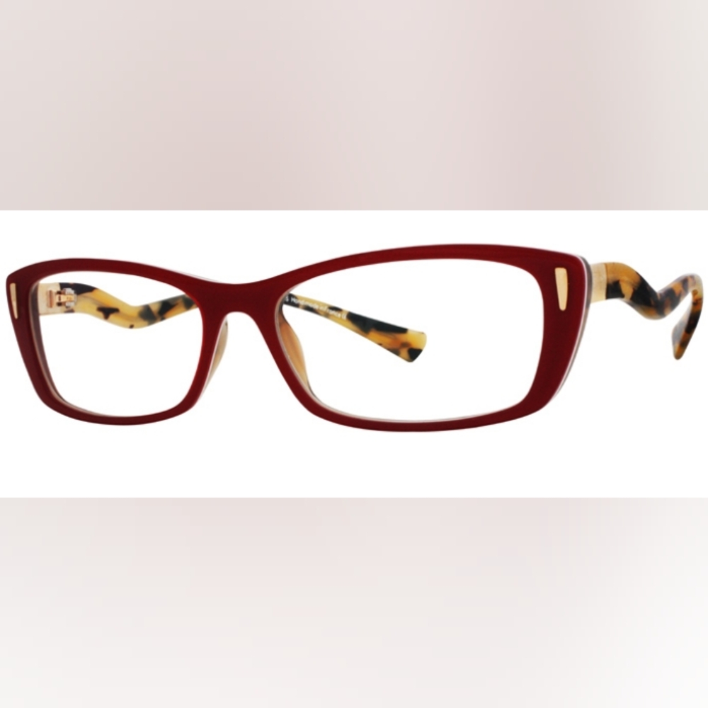 Vintage FACE a FACE Handmade 2 872 Maroon with Unique Arms Rectangle Frames